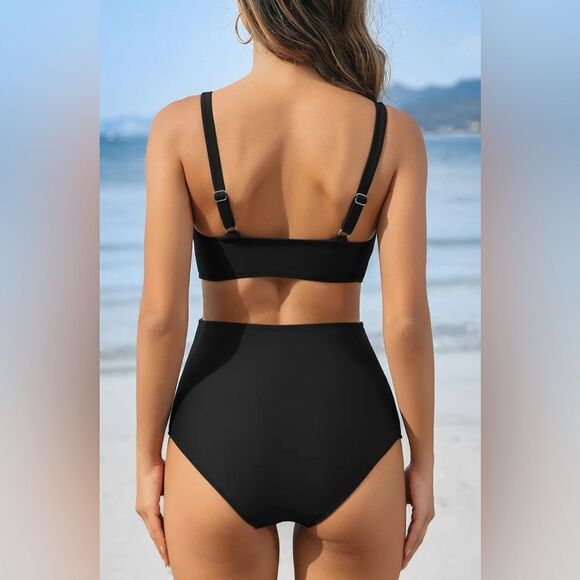 Charmo Ruched V Neck Two Piece Maternity Adjustable Strap Suits Small - Picture 3 of 8